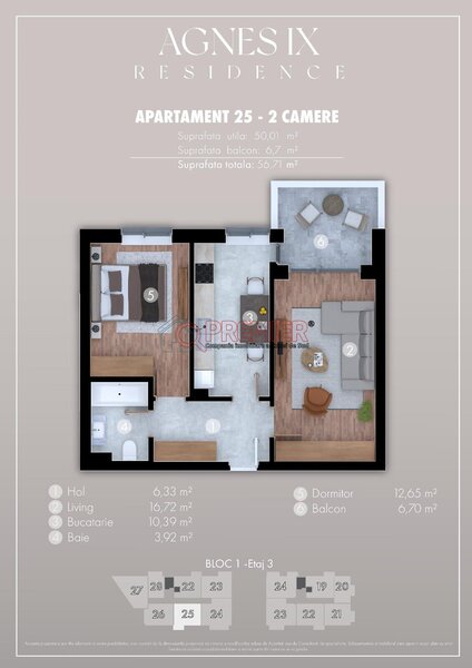 Metrou M2 15 minute, promotie, apartament 2 camere nou.